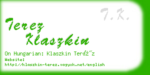 terez klaszkin business card